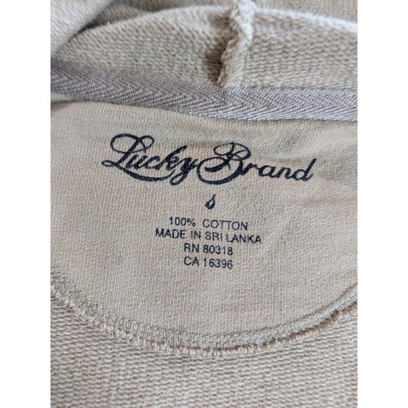Lucky Brand Women's Small Beige French Terry Wrap Hooded Sweatshirt Cardigan EUC - Picture 13 of 14